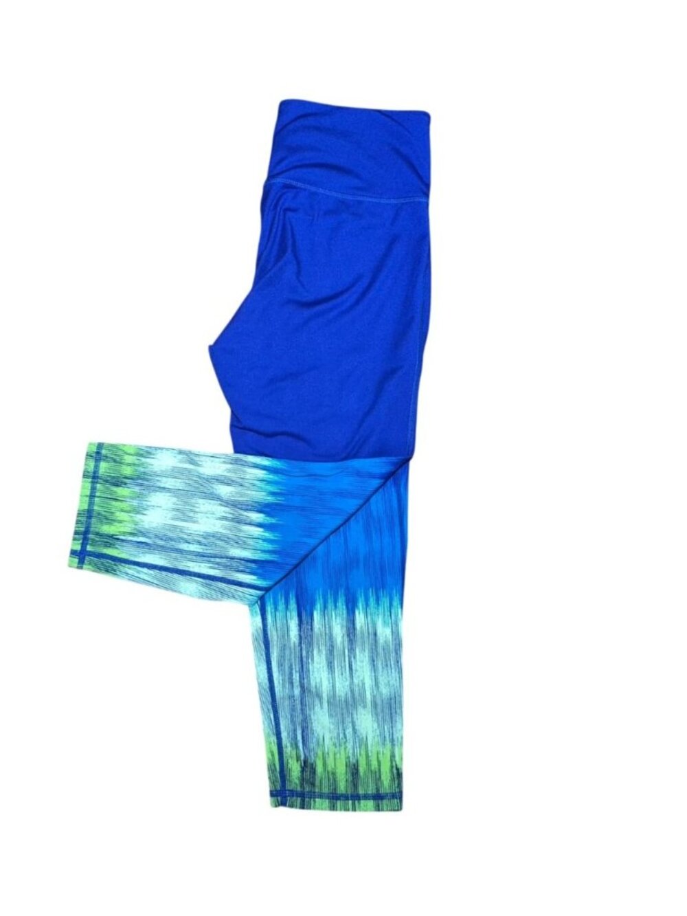 Athleta Blue Ombre Cropped Leggings Womens Small High Rise Stretch Yoga Pants.